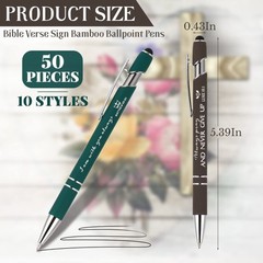 50Pcs Christian Pens Gift Bulk Bible Verse Inspirational Ballpoints Screen Touch