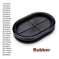 Oval Rubber Grommet Closed Blind Plug Bung Bungs For Wiring Cable Protect Black