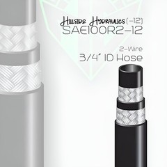 3/4” x 18″ Hydraulic Hose Assembly with #12 FEMALE JIC 37° Ends (90°/Straight)