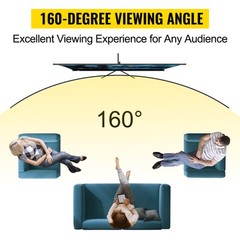 VEVOR Tripod Projector Screen with Stand 80“ 4K HD 16:9 Home Cinema Portable