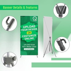 Custom Banner with X Stand-Foldable Stand with Handbag-31.5×70.86in