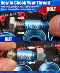 66 Nut Bolt Thread Checker Metric Standard Gauge Tool w/Storage Box