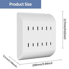 2-Prong 6-Outlet Extender, Multi Plug Outlet with 6 Electrical Outlets White