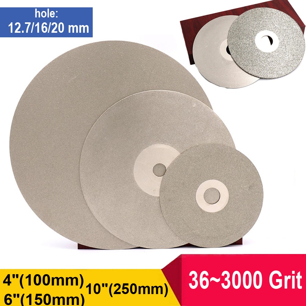 100-150mm Diamond Coated Flat Lap Wheel Ceramic Glass Grinding Discs 36-3000Grit