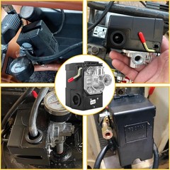 LF10-4H Air Compressor Pressure Switch Parts 4-Port Black