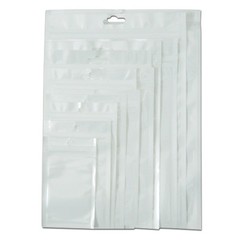 100X For Zip White Clear Plastic Lock Bag Hang Hole Packaging Pouches Accessory