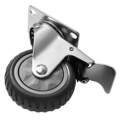 4 Pack 4″ Grey w/ Brake Caster Wheel Rought All Terrain Outdoor Outside Casters