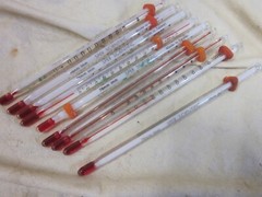 Lot of 9 SPER Scientific Laboratory Chemical Thermometer 76mm 1mm, -10C-100C