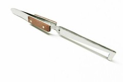 2 Fiber Grip Tweezers Cross Locking Straight & Bent Wire Holding Slotted Tweezer