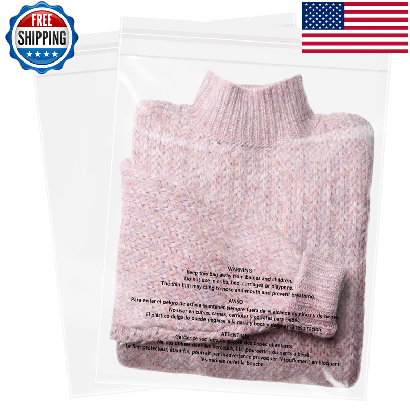 Wepoly – 12 X 15 1000 Count Self Seal Clear Poly Bags Suffocation Warning For