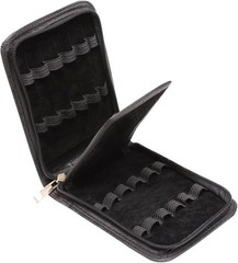 Fountain Roller Ball Pen Case Holder PU Leather Bag for 12 Pens Color Black