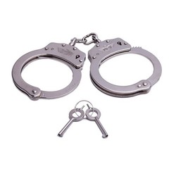 UZI Model HC-C Chain-Linked Handcuffs & Keys, Stainless Steel, Silver