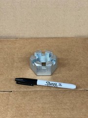 (1) 1 1/2″-12 Slotted Hex Nut Zinc Castle Cotter Pin Locking 1.50-12 Fine Thread