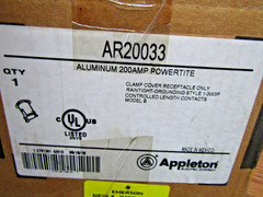 ✌️NEW APPLETON AR20033 ALUM 200 AMP POWERTITE RAINTIGHT GROUNDING 3 WIRE 3 POLE