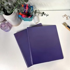 Eco-Friendly 3-Inch Plant-Based Round Ring Binder in Durable Purple—Customizable