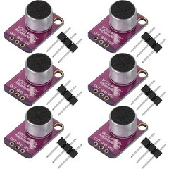 6 Pieces Electret Microphone Amplifier Module MAX4466 Adjustable Gain Blue Br…