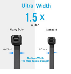 Heavy Duty 18 inch Large Zip Ties 50-PK, 180lbs, Indoor/Outdoor Use, NEW (8E)