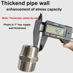 4PCS 3/4″ x 3/4″ NPT Male Hex Nipple Pipe Fittings, 304 Stainless Steel 3/4 i…