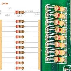 2600 Pcs 130 Value Resistor Kit 1/4W 0.25W 1 Ohm to 3M Ohm 5 Tolera Size: 1/4W