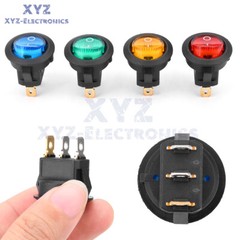20PCS 3-Pin Rocker Switch Toggle DC12V Led Light Car Auto Boat Round ON/OFF 8A
