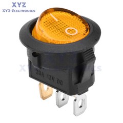 20PCS 3-Pin Rocker Switch Toggle DC12V Led Light Car Auto Boat Round ON/OFF 8A