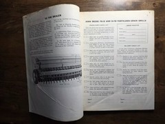 John Deere FB-B DF-B Grain Drill Predelivery Instructions Manual PDI-M60505 ’66