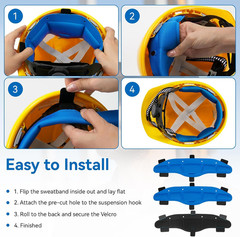Hard Hat Sweatband, Hard Hat Cooling Liner for Safety Helmets, Reusable