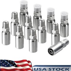 Racewill 12 Pack 3/8″ Hydraulic Hose Fittings, 3/8″ I.D. Hose x 3/8″ NPTF Male