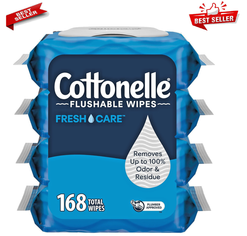 Cottonelle Fresh Care Flushable Wet Wipes, 42 Wipes Per Pack 168 Total Wipes