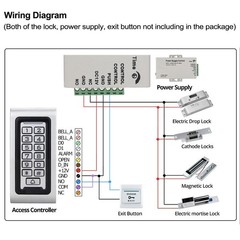 IP68 Waterproof RFID Access Control Keypad, Metal, WG26, 2000 Users, 10 Keyfobs