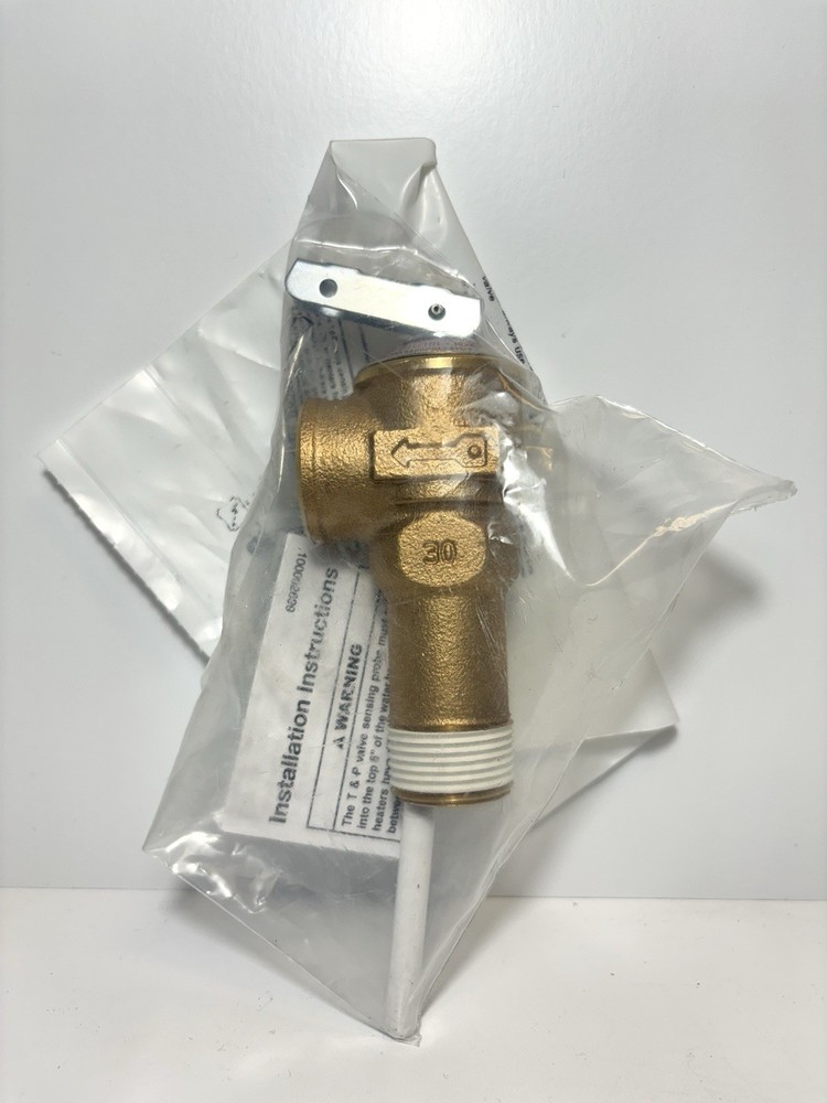 AO Smith 100108455 3/4″ T&P Valve – Brass 150PSI NPT Connection – 2” Shank