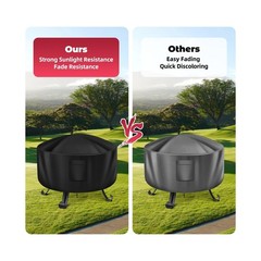 Fire Pit Cover Round – 38″ Heavy Duty Waterproof Oxford Fabric Outdoor