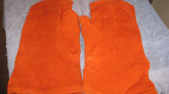 1pr welding mitts lined unknown brand no makers tag, new NOS