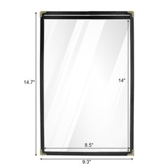 Black Vinyl Menu Holders w/ Clear Sleeves, 8.5 x 14in, 1 Page/ 2 View – 25 Pack