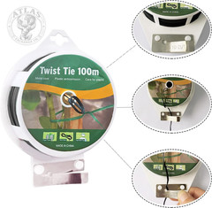 Twist Tie, 328 Feet (100M),Black Cable Ties with Cutter, Black Twist Ties，Garden