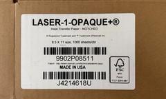 LASER TRANSFER PAPER DARK FABRIC: NEENAH “LASER 1 OPAQUE” #9888 (8.5″X11″) 100CT