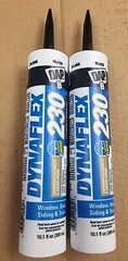 2 Dap Dynaflex 18280, Elastomeric Interior/Exterior Sealant, Black Window Door