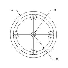 TACO Marine 4″ Round Radiused Edge 4 Hole Pad Mill Finish F32-4440AEY