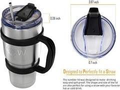 30 oz Tumbler Lid Replacement Clear Spill Proof Compatible for YETI (2 Pack)