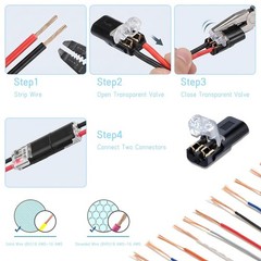 100pcs Double Wire Plug Connectors with Locking Buckle, Quick-Clip Fasteners for