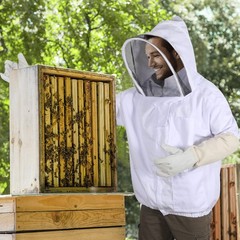 ISIVBPEP Beekeeping Jacket for Men Women,Polycotton Bee XX-Large, White