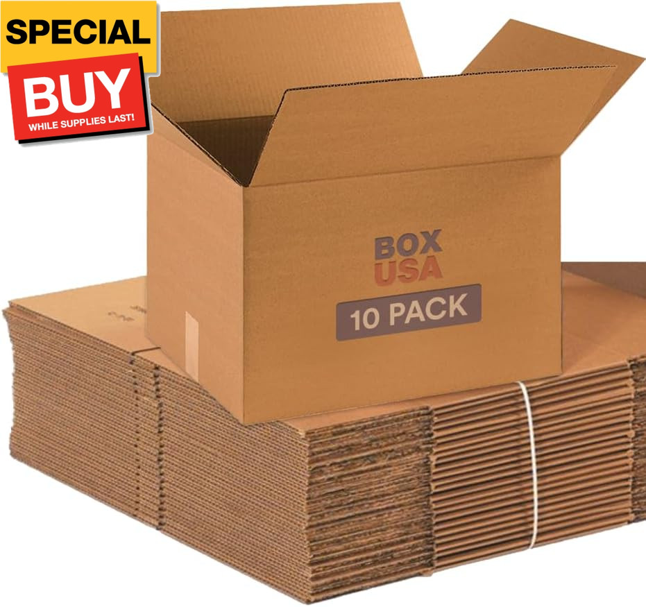 Moving Boxes Medium 18″L x 14″W x 12″H 10-Pack | Corrugated Cardboard Box for Sh
