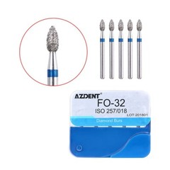 100Pcs AZDENT Dental Diamond Burs High Speed Handpiece Friction Grip 20 Types