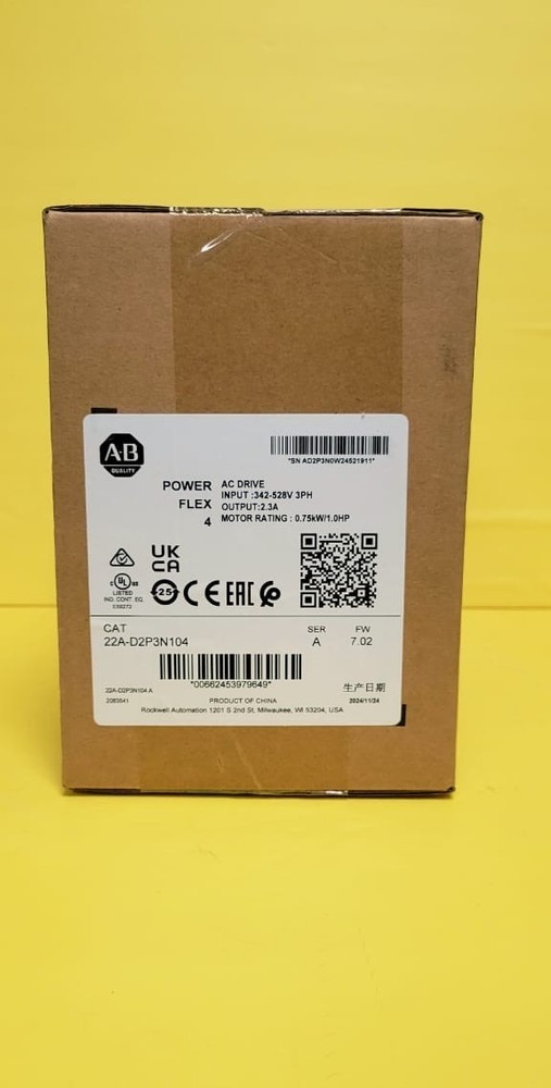 Surplus Allen Bradley 22A-D2P3N104 /A PowerFlex 4 480V 2.3A AC Drive