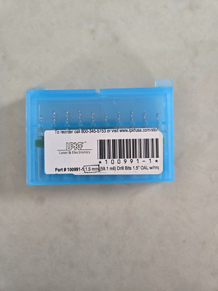 LPKF 100991-1 Drill Bit 1.5mm 1.5″ OAL w/rings