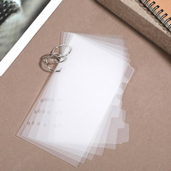 6 PCS A6 Dividers Clear Plastic Index Divider with Tabs, 6 Holes Planner Insets