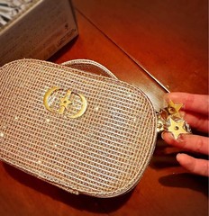 Christian Dior 2025 limited pouch bag Holiday Cosmetic Bag Gold