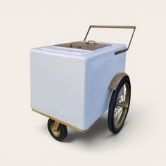 White Popsicle Cart Gold Trim | Paleta Cart | Ice Cream Cart | Catering Cart