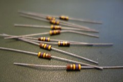 10 EA Allen Bradley 470K 1/2W 5% Carbon Comp Resistors NOS