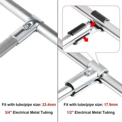 10 Sets T Pipe Clamp Connector Tee Clamps for 3/4″ EMT, Also Fits 1/2″ EMT wi…